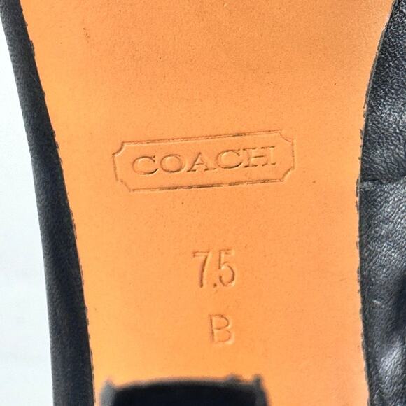 Coach Black Aliya Peep Toe Heels Pumps Size 7.5 - Picture 8 of 8